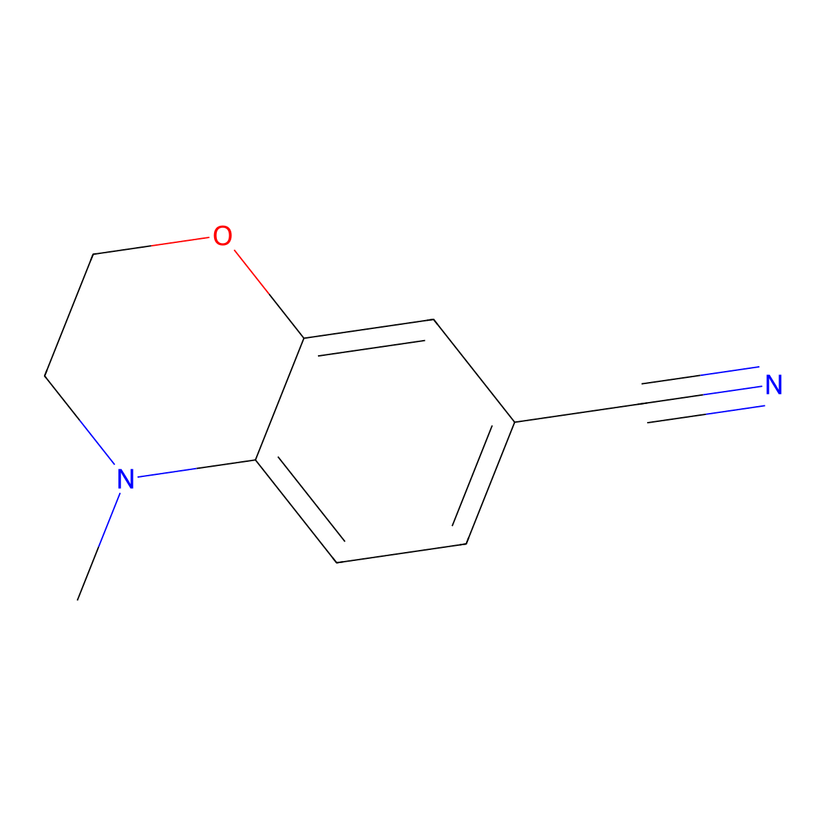 4-methyl-3,4-dihydro-2H-1,4-benzoxazine-7-carbonitrile molecular structure, CAS 566157-03-7