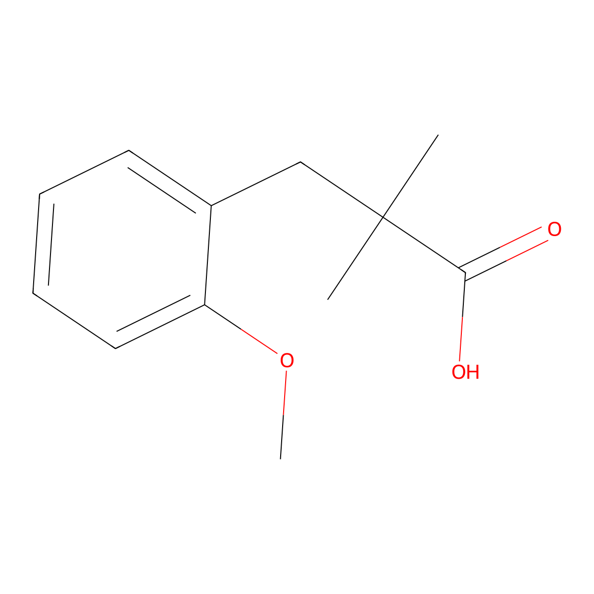 3-(2-Methoxyphenyl)-2,2-dimethylpropanoic acid molecular structure, CAS 566157-50-4