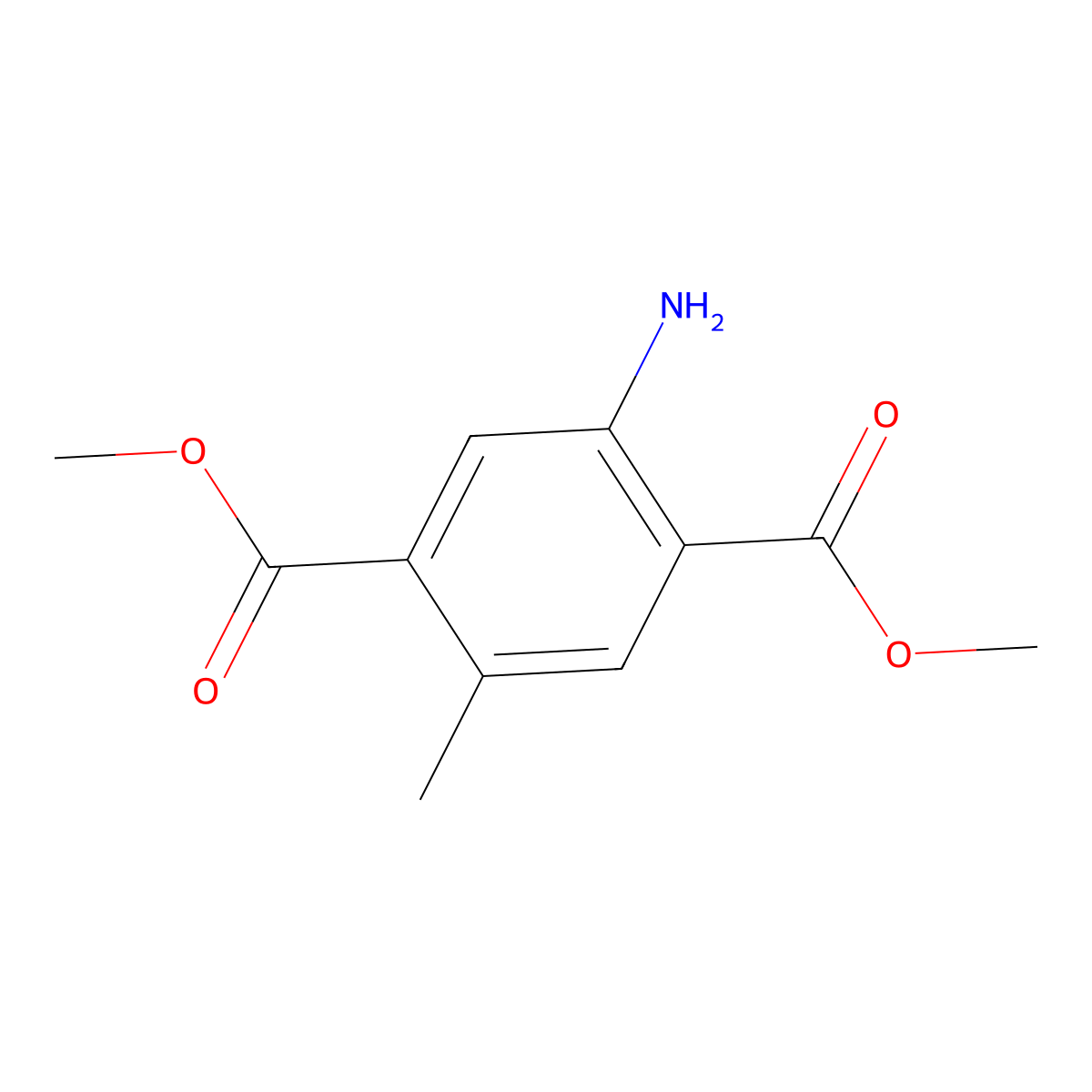 Dimethyl 2-amino-5-methylterephthalate molecular structure, CAS 566157-68-4