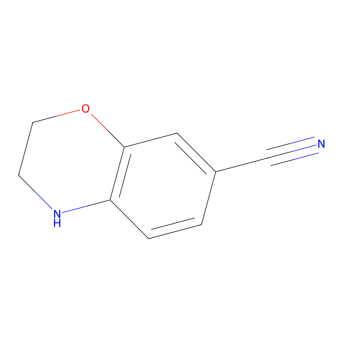 3,4-Dihydro-2H-benzo[b][1,4]oxazine-7-carbonitrile molecular structure, CAS 566158-19-8