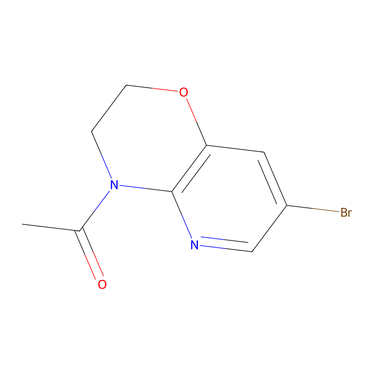 1-(7-Bromo-2,3-dihydropyrido[3,2-b][1,4]oxazin-4-yl)ethanone molecular structure, CAS 566158-30-3