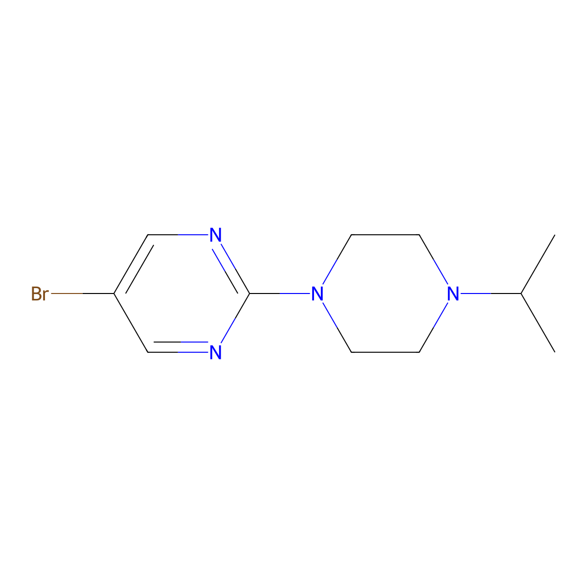 5-Bromo-2-[4-(propan-2-yl)piperazin-1-yl]pyrimidine molecular structure, CAS 566158-43-8