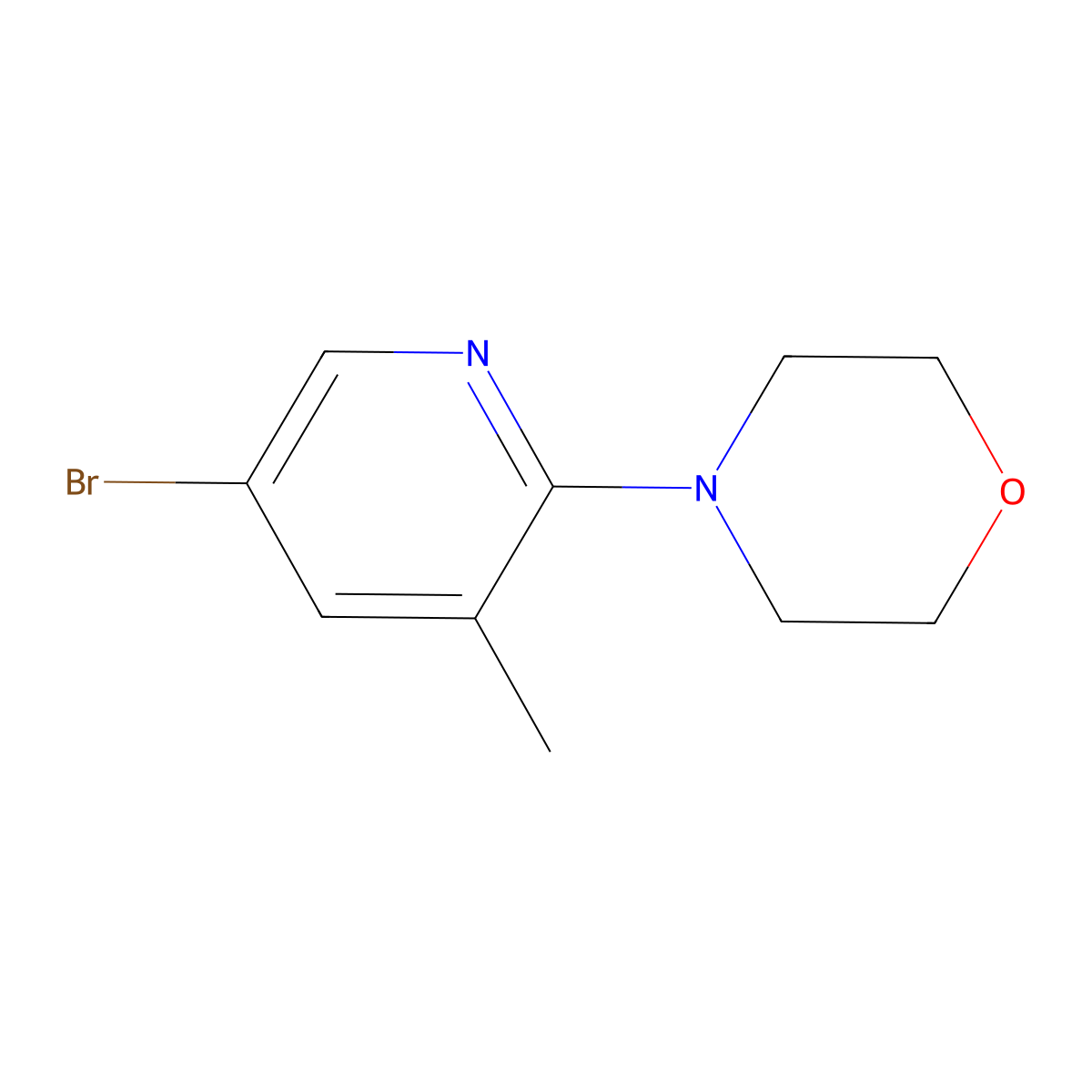 4-(5-Bromo-3-methylpyridin-2-yl)morpholine molecular structure, CAS 566158-47-2
