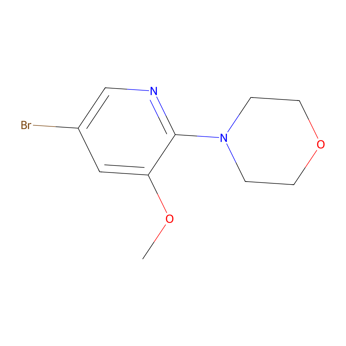 4-(5-Bromo-3-methoxypyridin-2-yl)morpholine molecular structure, CAS 566158-62-1