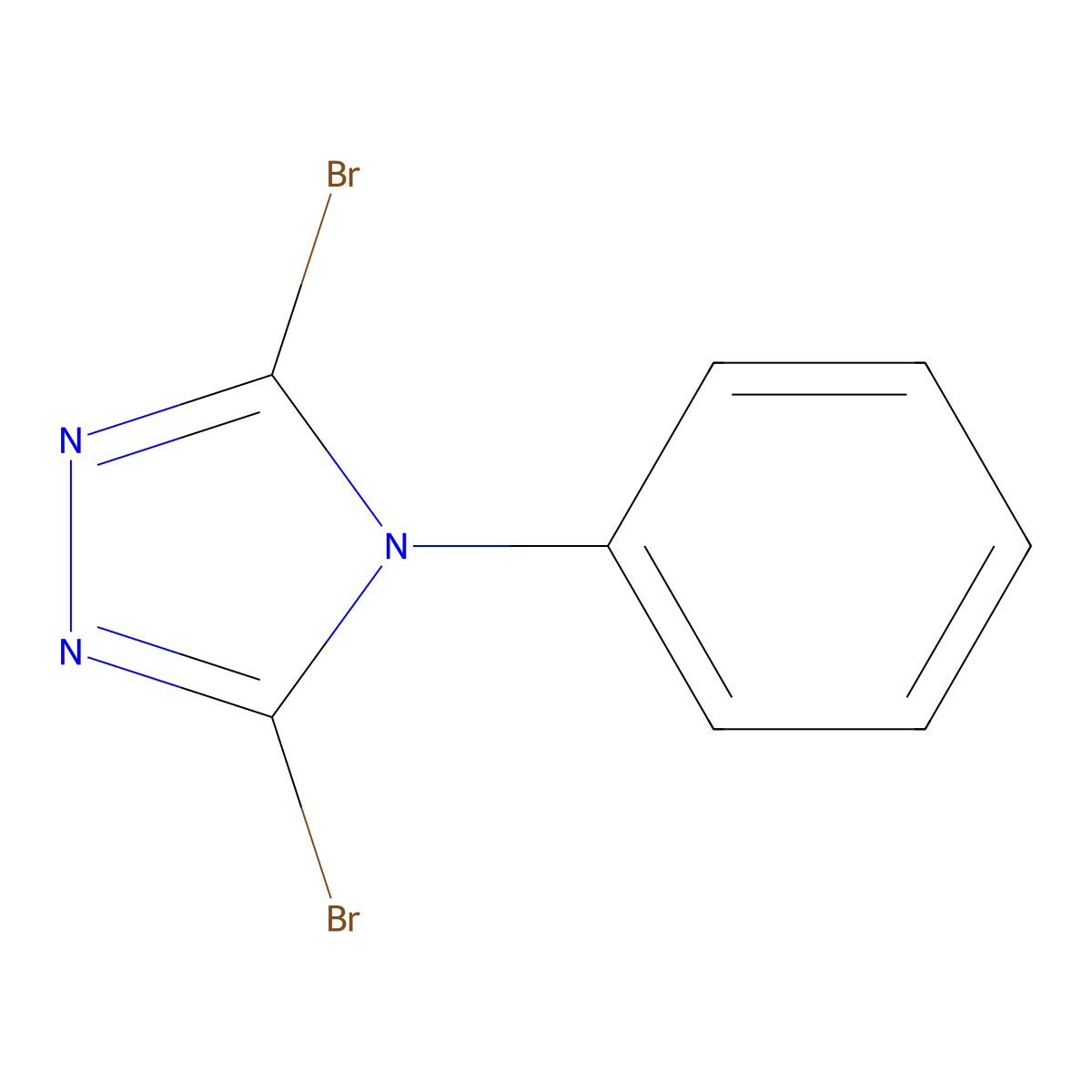 3,5-Dibromo-4-phenyl-4H-1,2,4-triazole molecular structure, CAS 56616-82-1