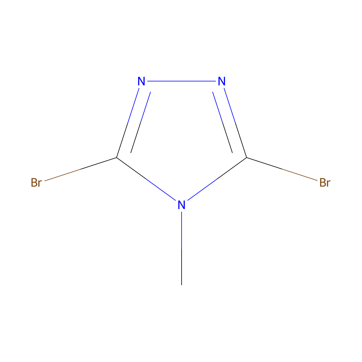 3,5-dibromo-4-methyl-4H-1,2,4-triazole molecular structure, CAS 56616-88-7