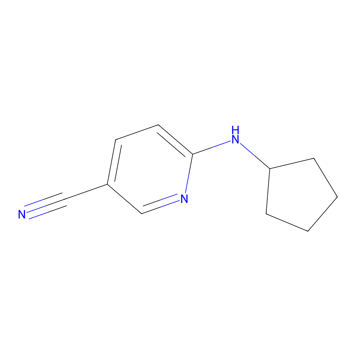 6-(Cyclopentylamino)nicotinonitrile molecular structure, CAS 566160-30-3