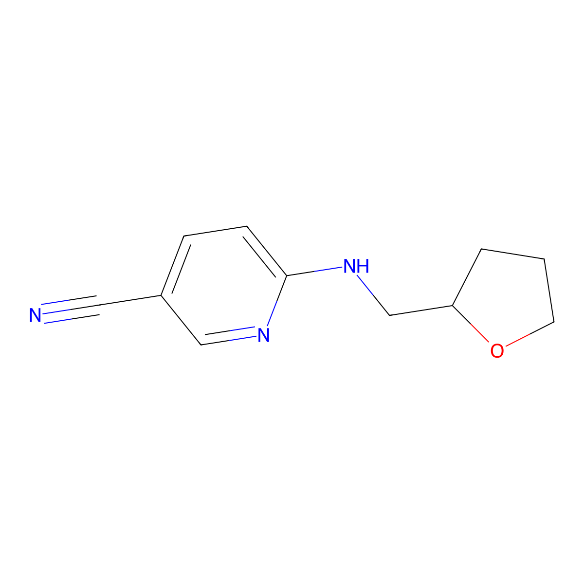 6-{[(Oxolan-2-yl)methyl]amino}pyridine-3-carbonitrile molecular structure, CAS 566160-33-6