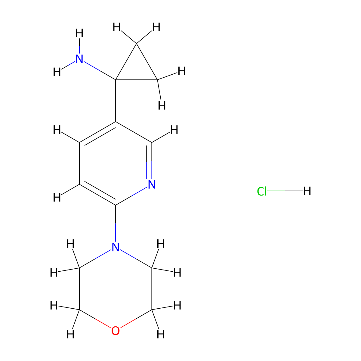 1-(6-Morpholinopyridin-3-yl)cyclopropanamine hydrochloride molecular structure, CAS 566161-18-0