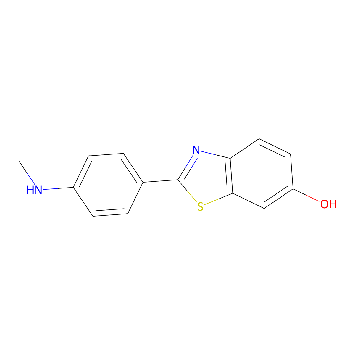 2-(4'-(Methylamino)phenyl)-6-hydroxybenzothiazole molecular structure, CAS 566169-93-5