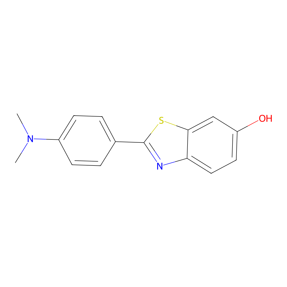 2-[4-(Dimethylamino)phenyl]benzothiazole-6-ol molecular structure, CAS 566169-94-6