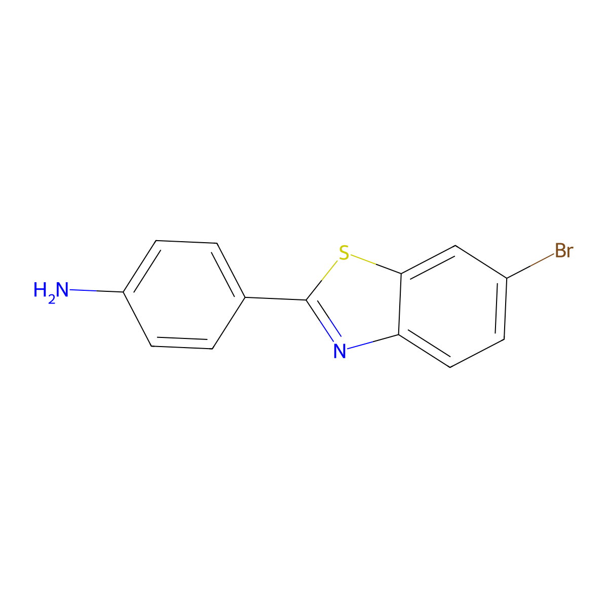 4-(6-Bromo-2-benzothiazolyl)benzenamine molecular structure, CAS 566169-97-9