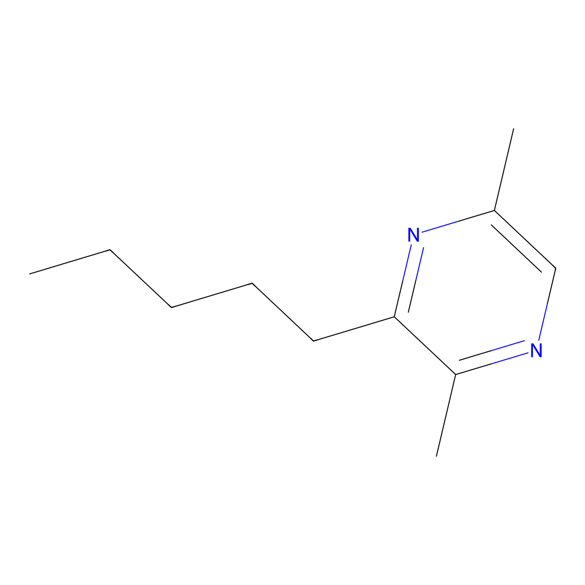 2,5-Dimethyl-3-pentylpyrazine molecular structure, CAS 56617-69-7