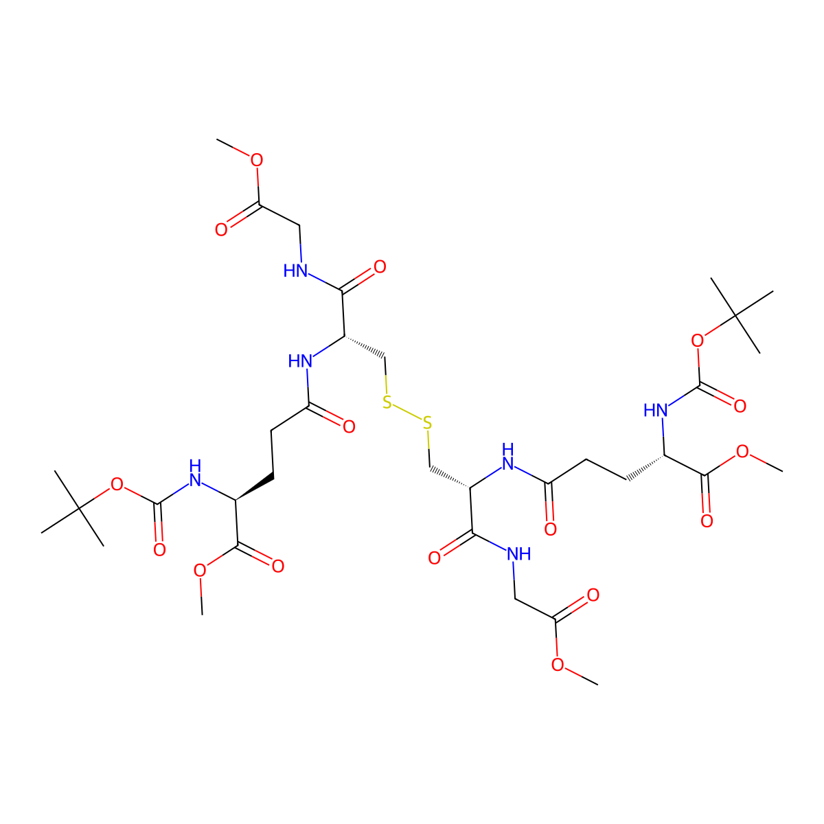 N-tert-Butyloxycarbonyl Glutathione Dimethyl Diester Disulfide Dimer molecular structure, CAS 566172-19-8