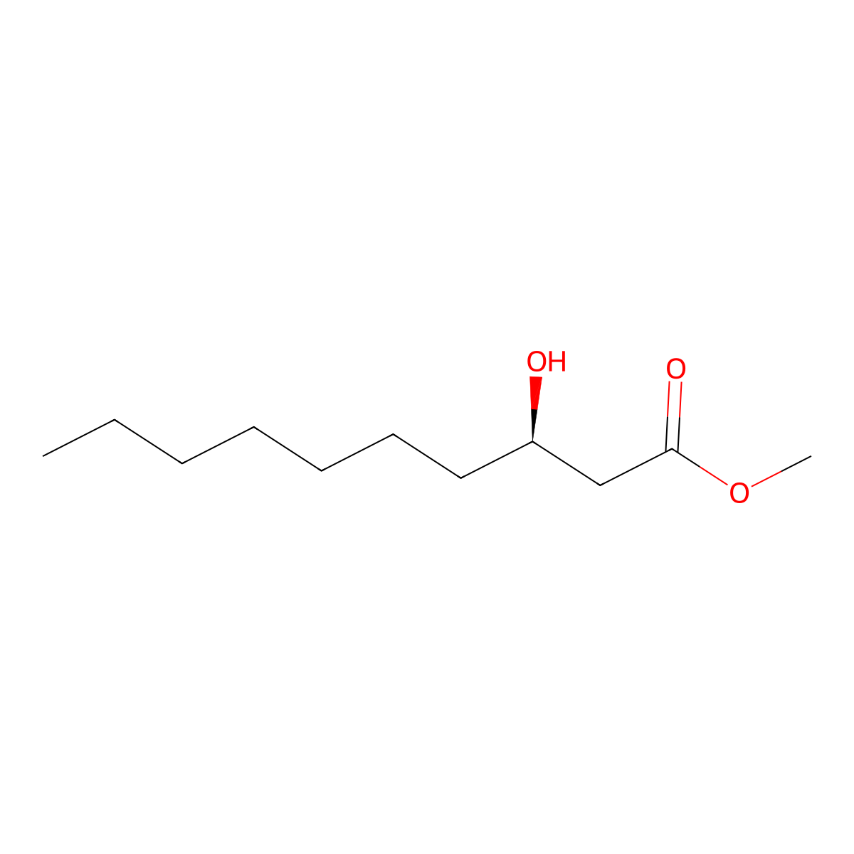 Methyl (3R)-3-hydroxydecanoate molecular structure, CAS 56618-58-7