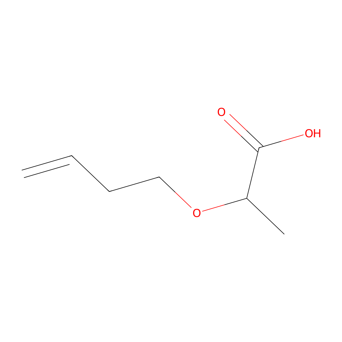 2-(But-3-en-1-yloxy)propanoic acid molecular structure, CAS 566189-47-7
