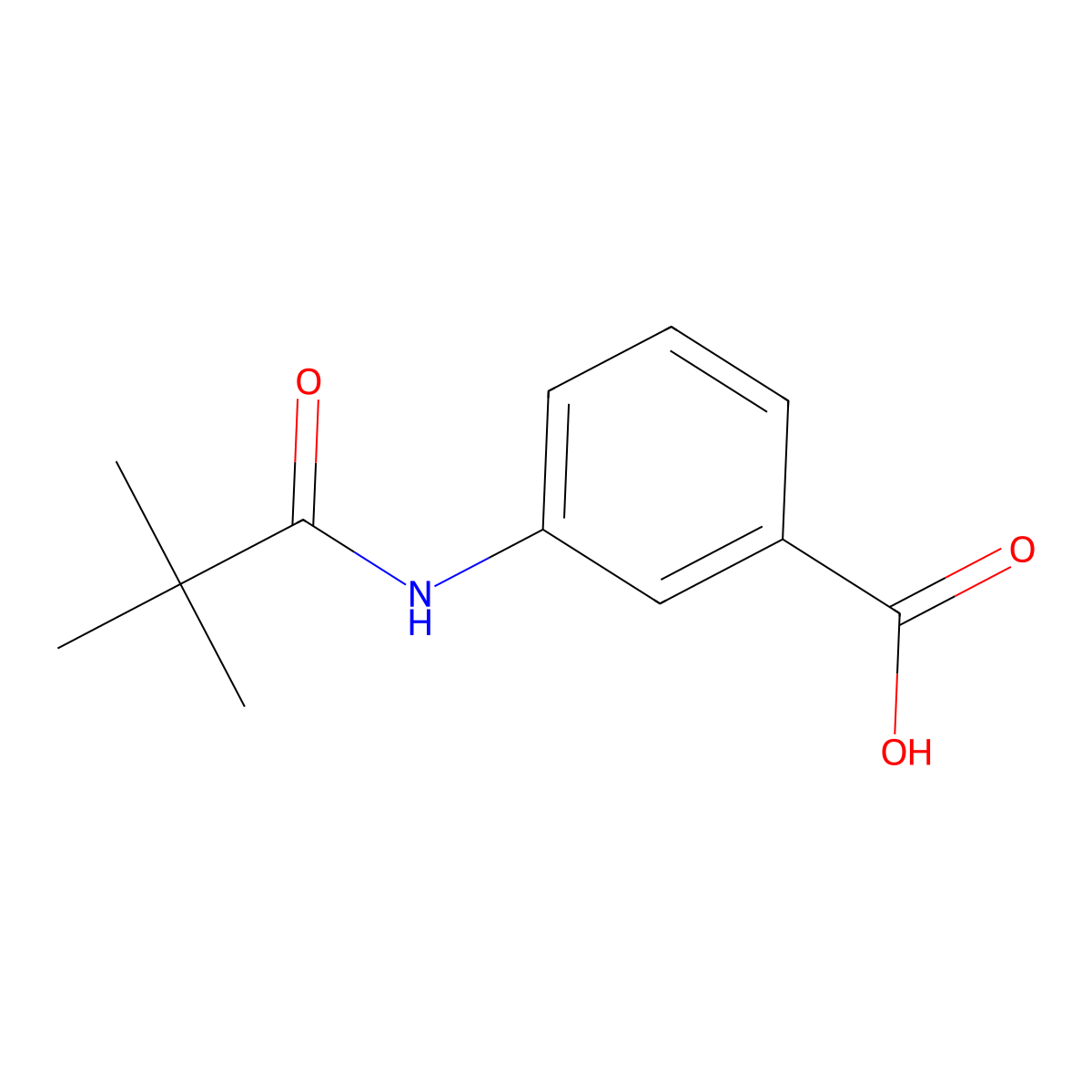 3-(2,2-Dimethylpropanamido)benzoic acid molecular structure, CAS 56619-96-6