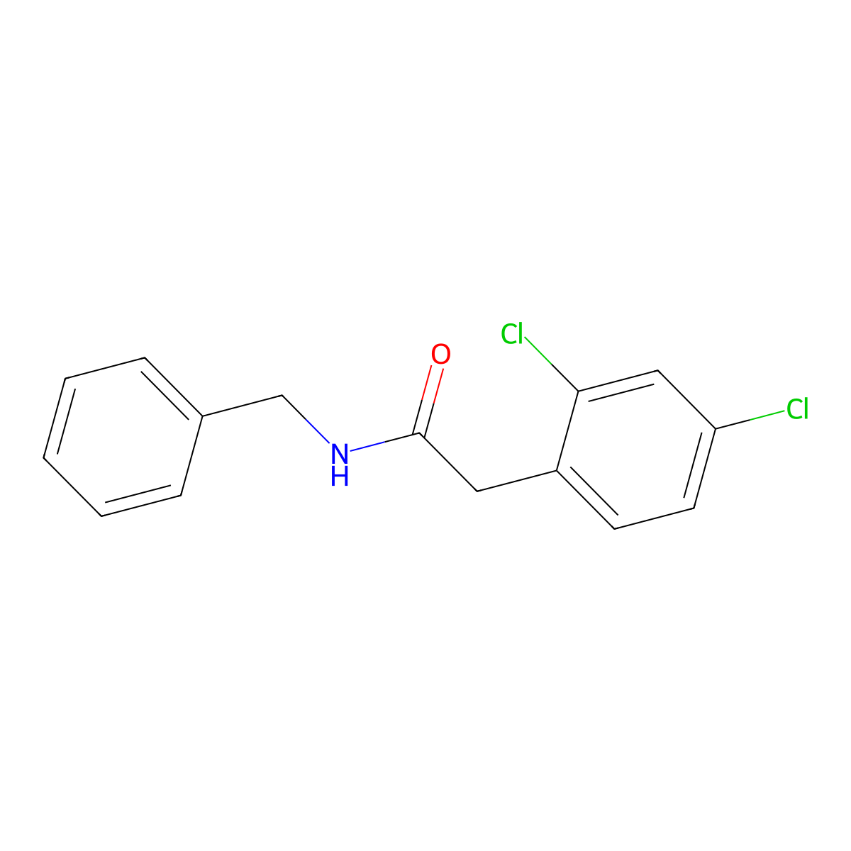 N-benzyl-2-(2,4-dichlorophenyl)acetamide molecular structure, CAS 566195-71-9
