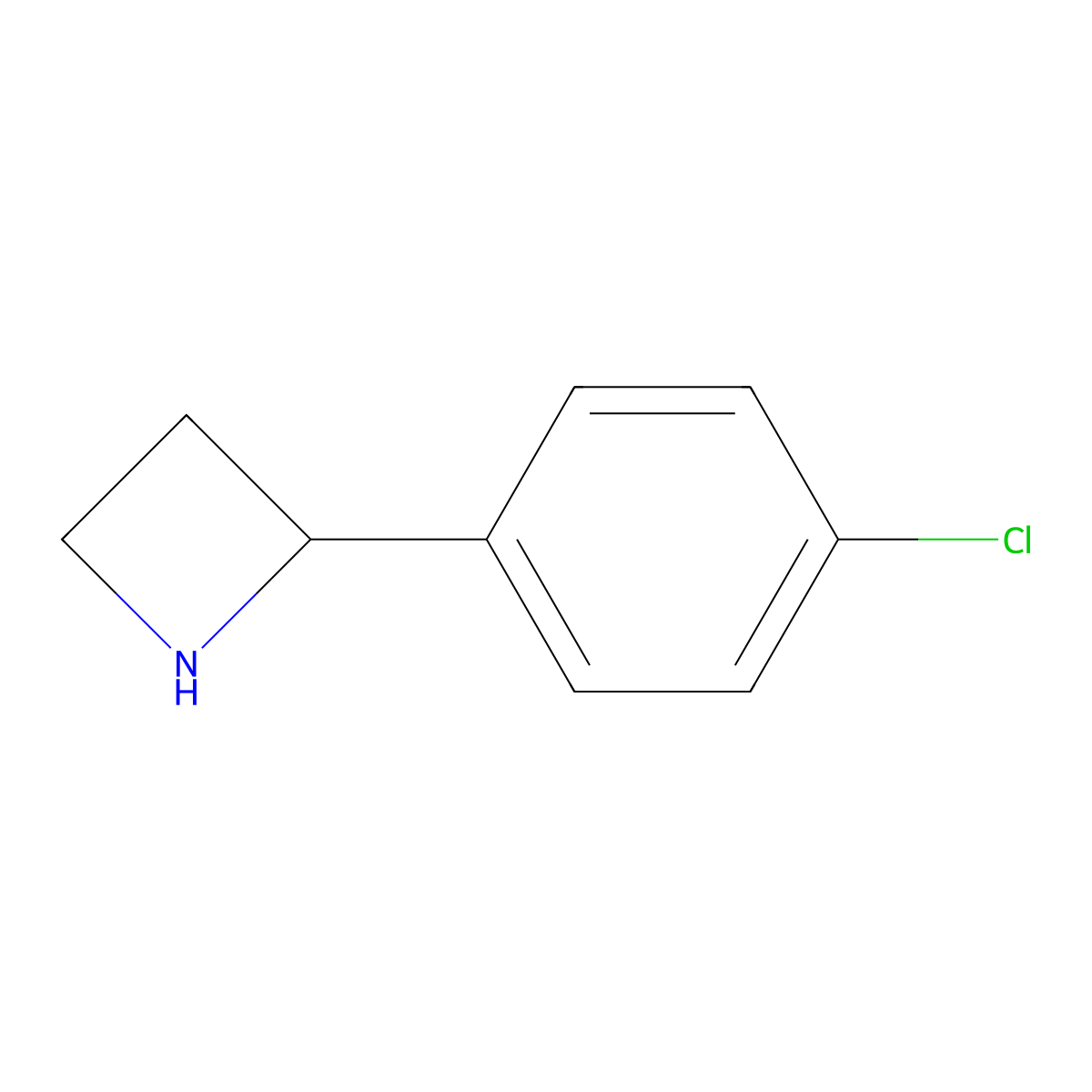 2-(4-Chlorophenyl)azetidine molecular structure, CAS 566197-98-6