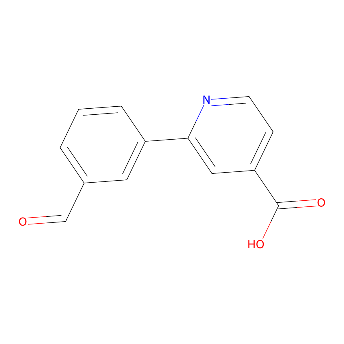 2-(3-Formylphenyl)pyridine-4-carboxylic acid molecular structure, CAS 566198-38-7