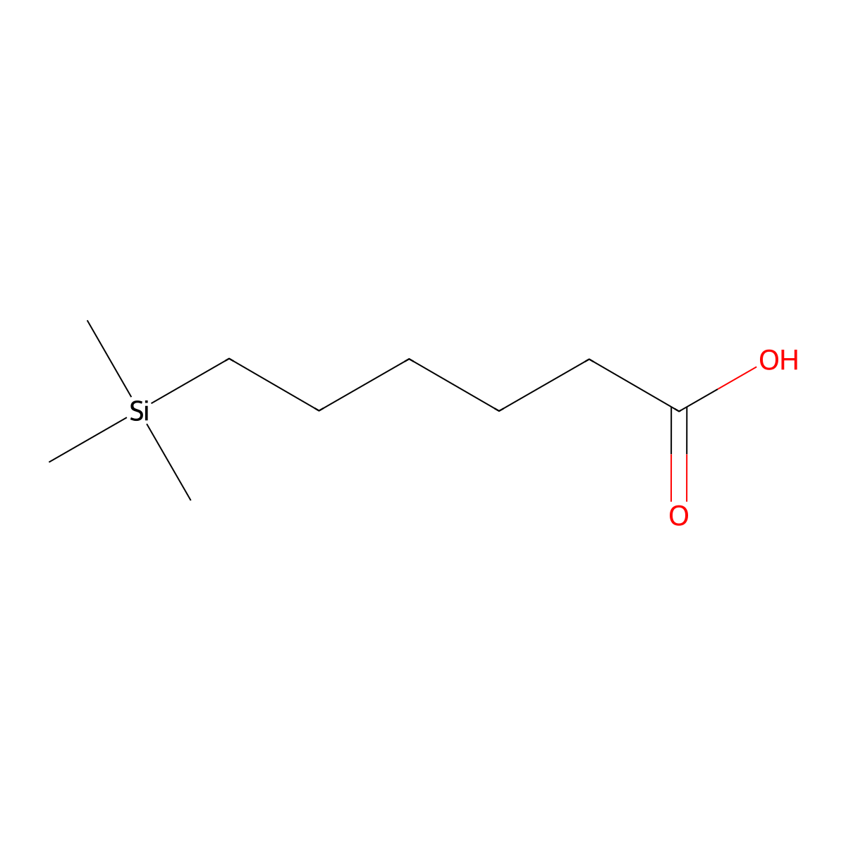6-(Trimethylsilyl)hexanoic acid molecular structure, CAS 5662-79-3