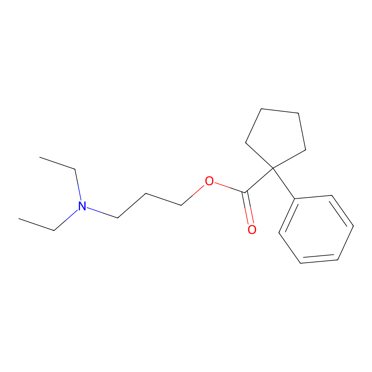 3-(Diethylamino)propyl 1-phenylcyclopentane-1-carboxylate molecular structure, CAS 5662-89-5