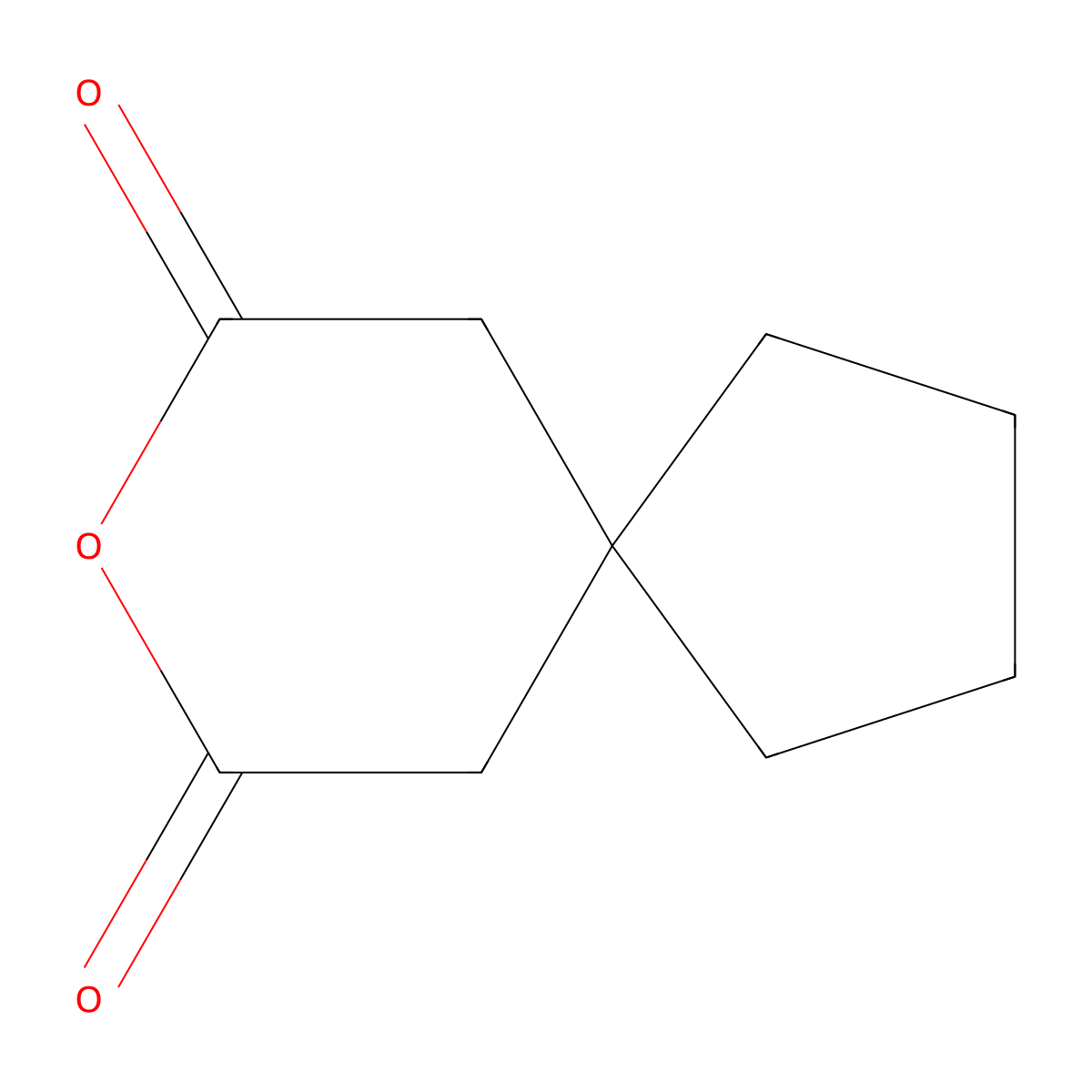 Cyclopentane-1,1-diacetic anhydride molecular structure, CAS 5662-95-3