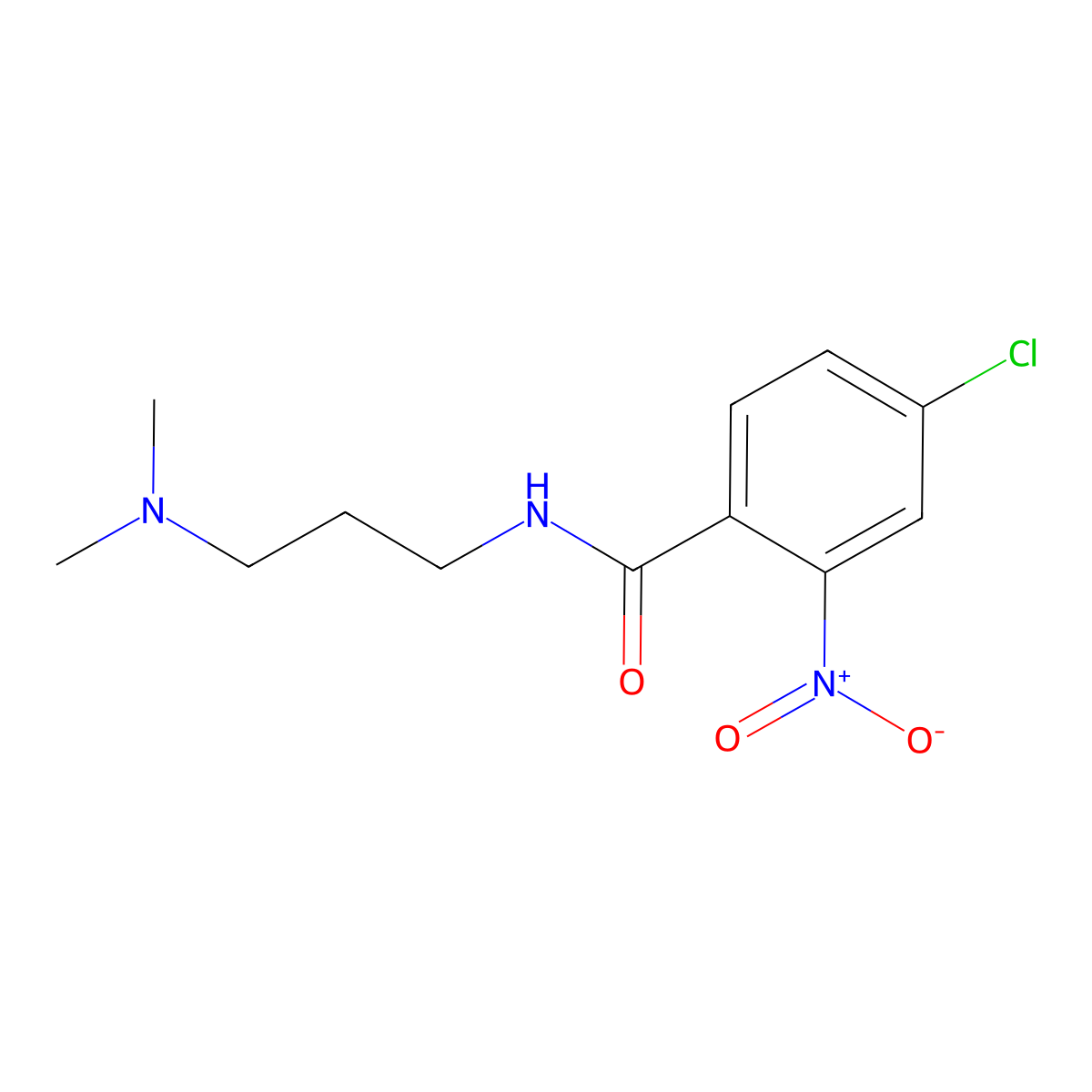 4-chloro-N-[3-(dimethylamino)propyl]-2-nitrobenzamide molecular structure, CAS 5662-98-6