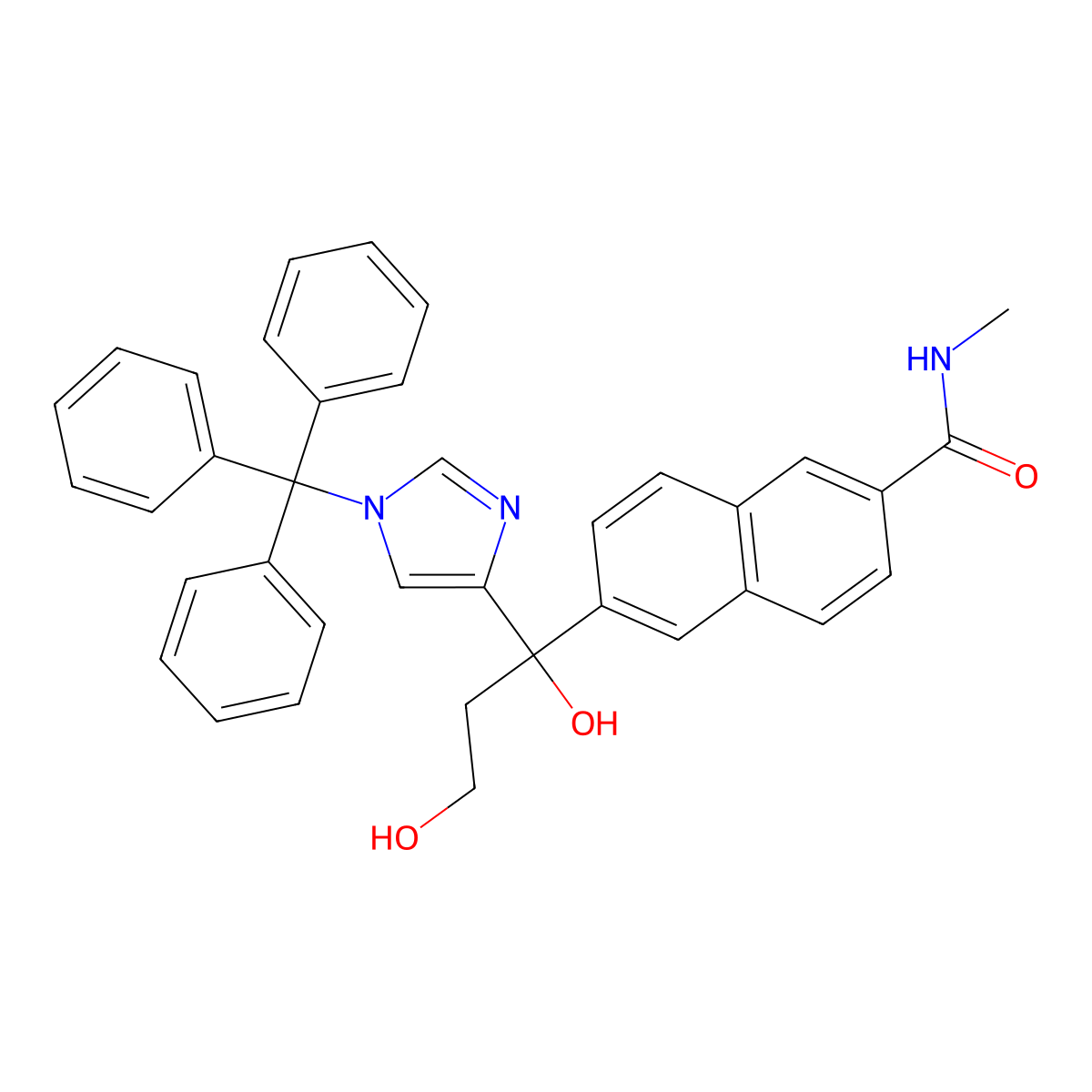 6-[(1S)-1,3-Dihydroxy-1-[1-(triphenylmethyl)-1H-imidazol-4-yl]propyl]-N-methyl-2-naphthalenecarboxamide molecular structure, CAS 566200-79-1