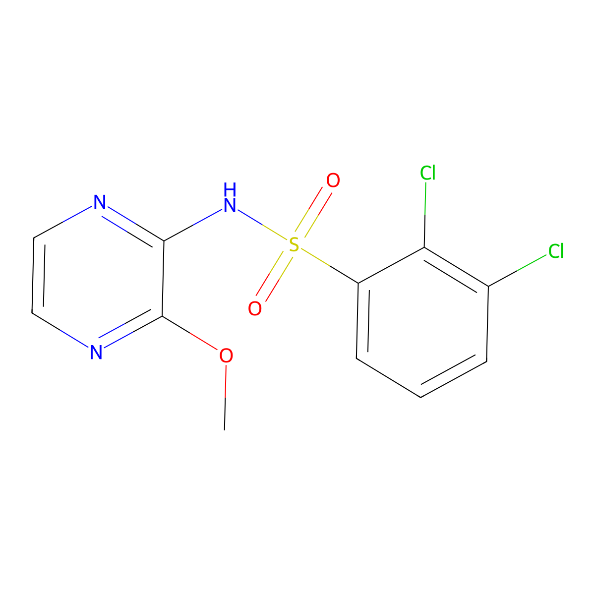 2,3-dichloro-N-(3-methoxypyrazin-2-yl)benzenesulfonamide molecular structure, CAS 566203-88-1