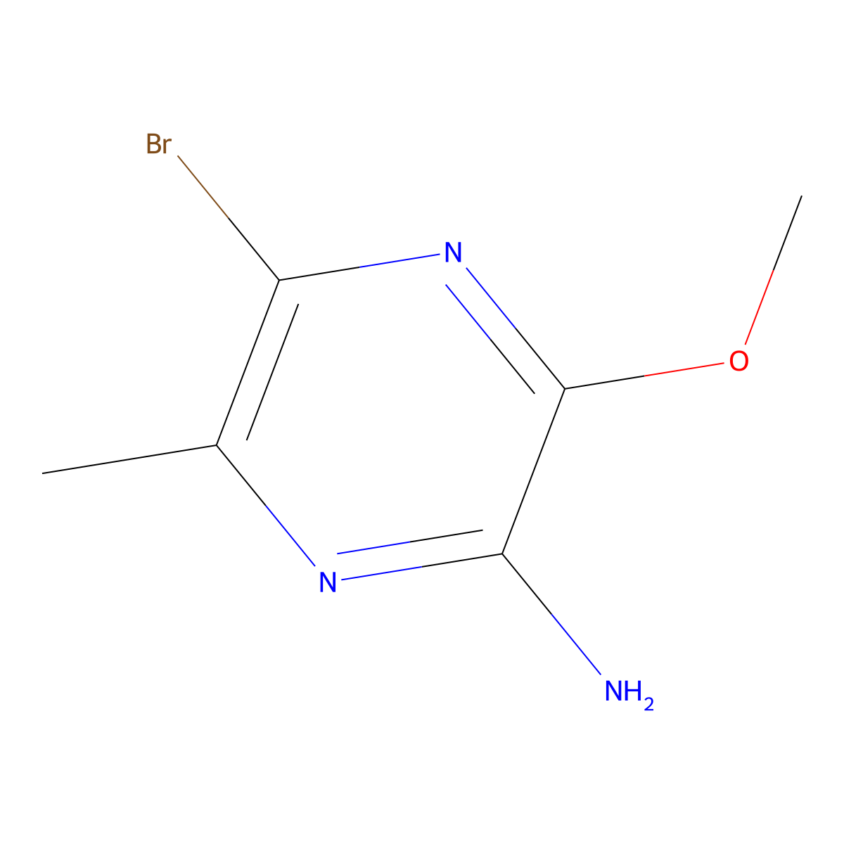5-Bromo-3-methoxy-6-methylpyrazin-2-amine molecular structure, CAS 566204-90-8