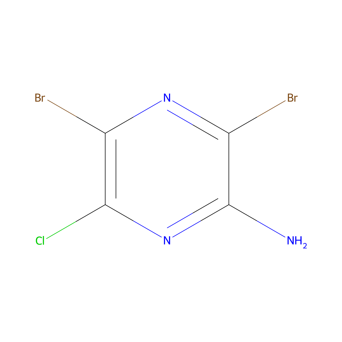 3,5-Dibromo-6-chloropyrazin-2-amine molecular structure, CAS 566205-01-4