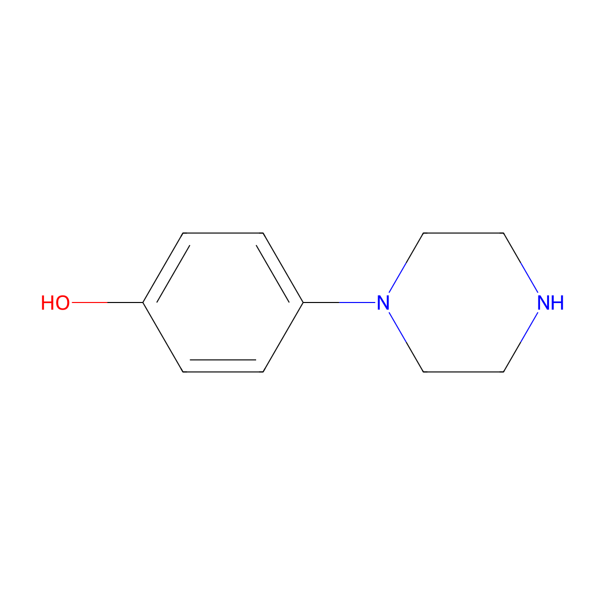 p-(1-Piperazinyl)phenol molecular structure, CAS 56621-48-8