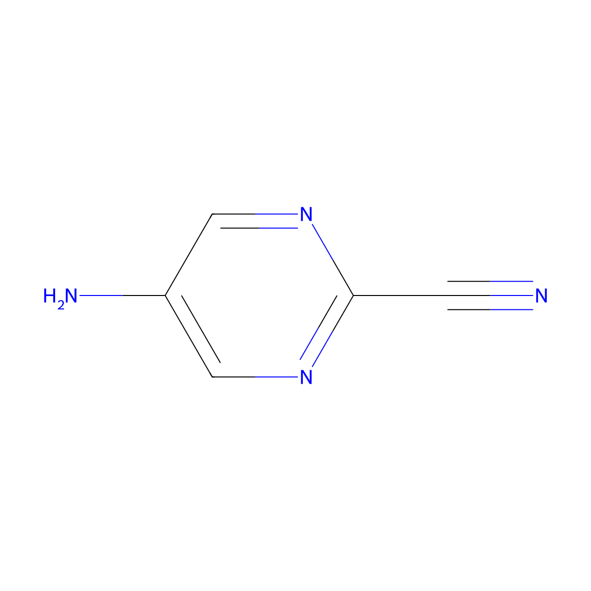 5-Aminopyrimidine-2-carbonitrile molecular structure, CAS 56621-93-3