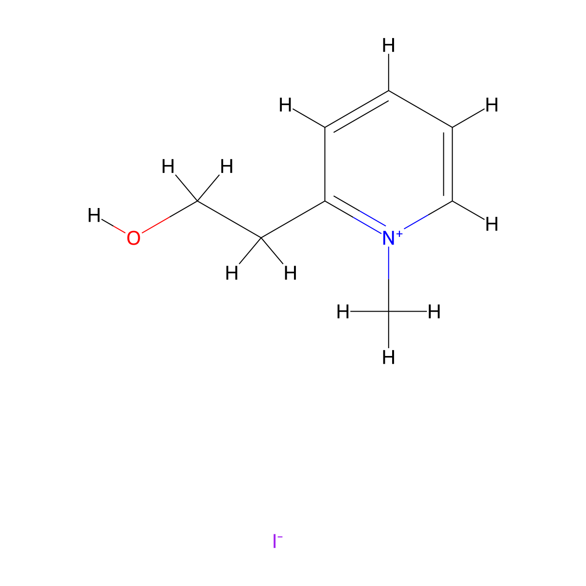 2-(2-Hydroxyethyl)-1-methyl-pyridinium iodide molecular structure, CAS 56622-15-2
