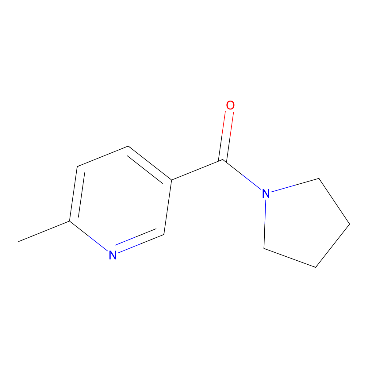 Pyrrolidine, 1-[(6-methyl-3-pyridinyl)carbonyl]- molecular structure, CAS 56622-60-7