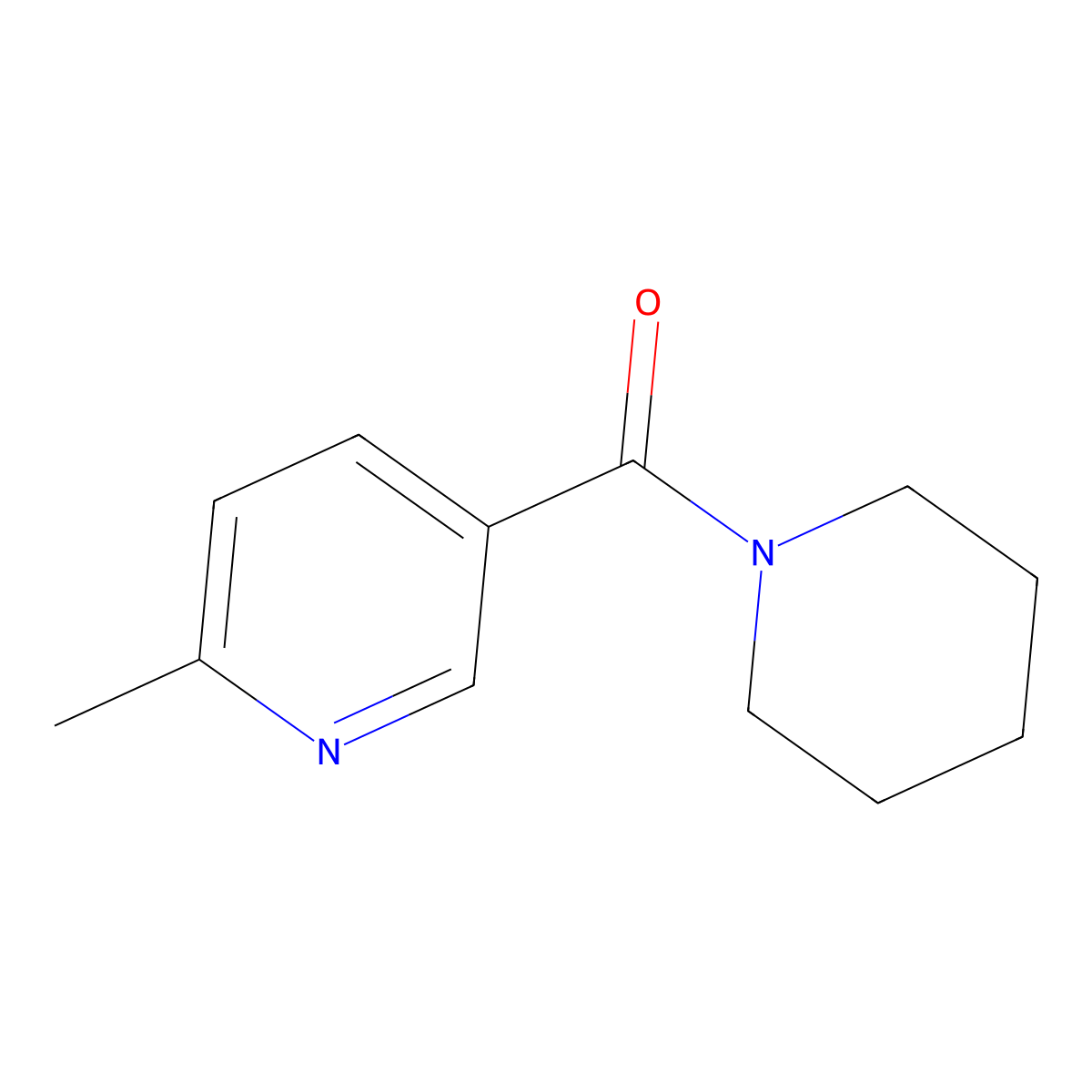 1-(6-Methyl-nicotinoyl)-piperidine molecular structure, CAS 56622-62-9