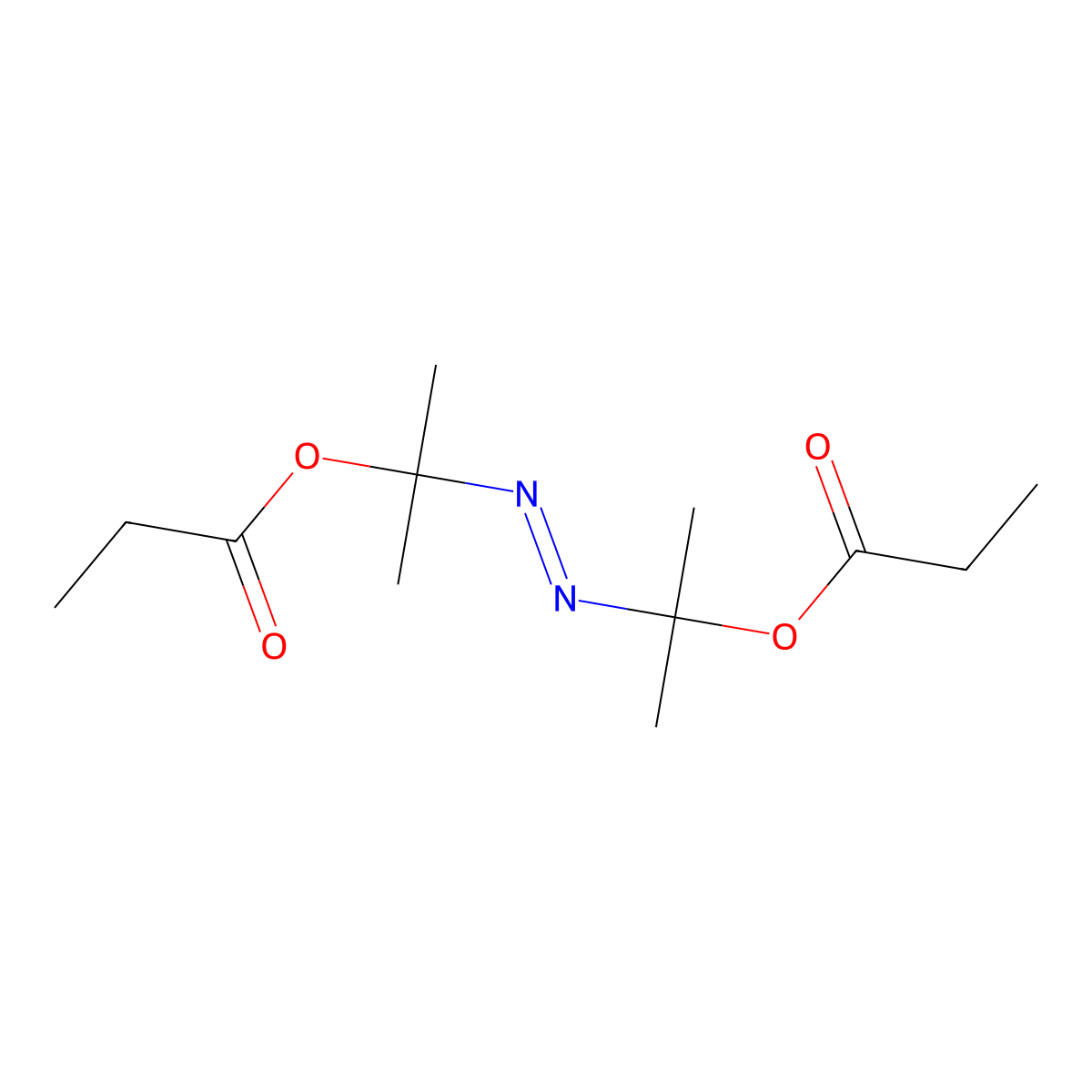 1,1'-Azobis(1-methylethyl) dipropionate molecular structure, CAS 56623-33-7