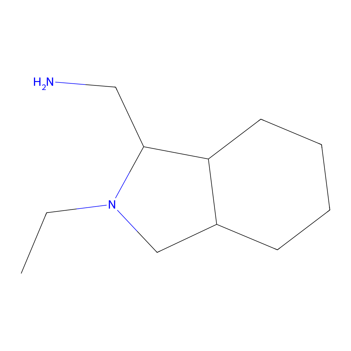 2-Ethyloctahydro-1H-isoindole-1-methylamine molecular structure, CAS 56625-54-8