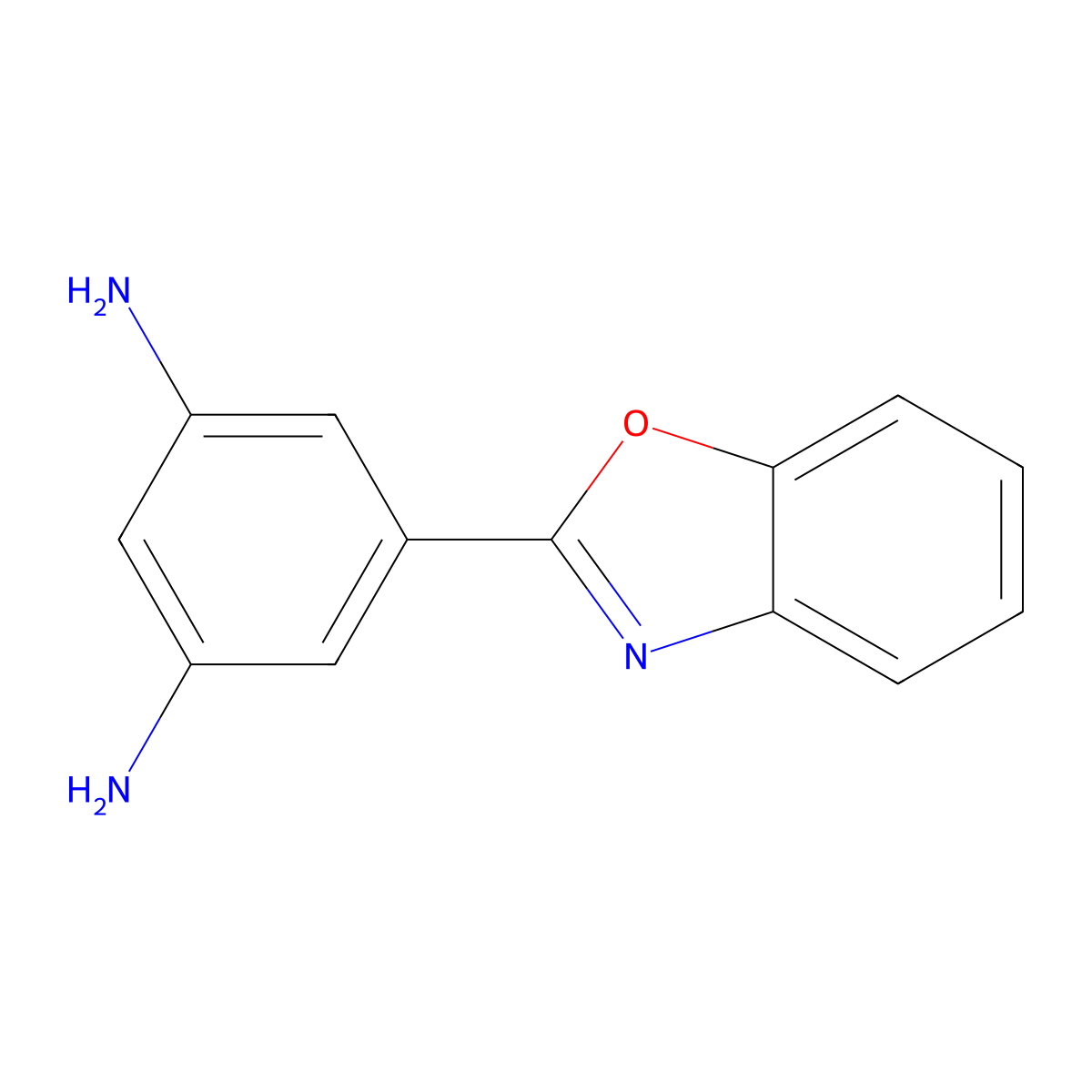 5-Benzooxazol-2-yl-benzene-1,3-diamine molecular structure, CAS 56629-40-4