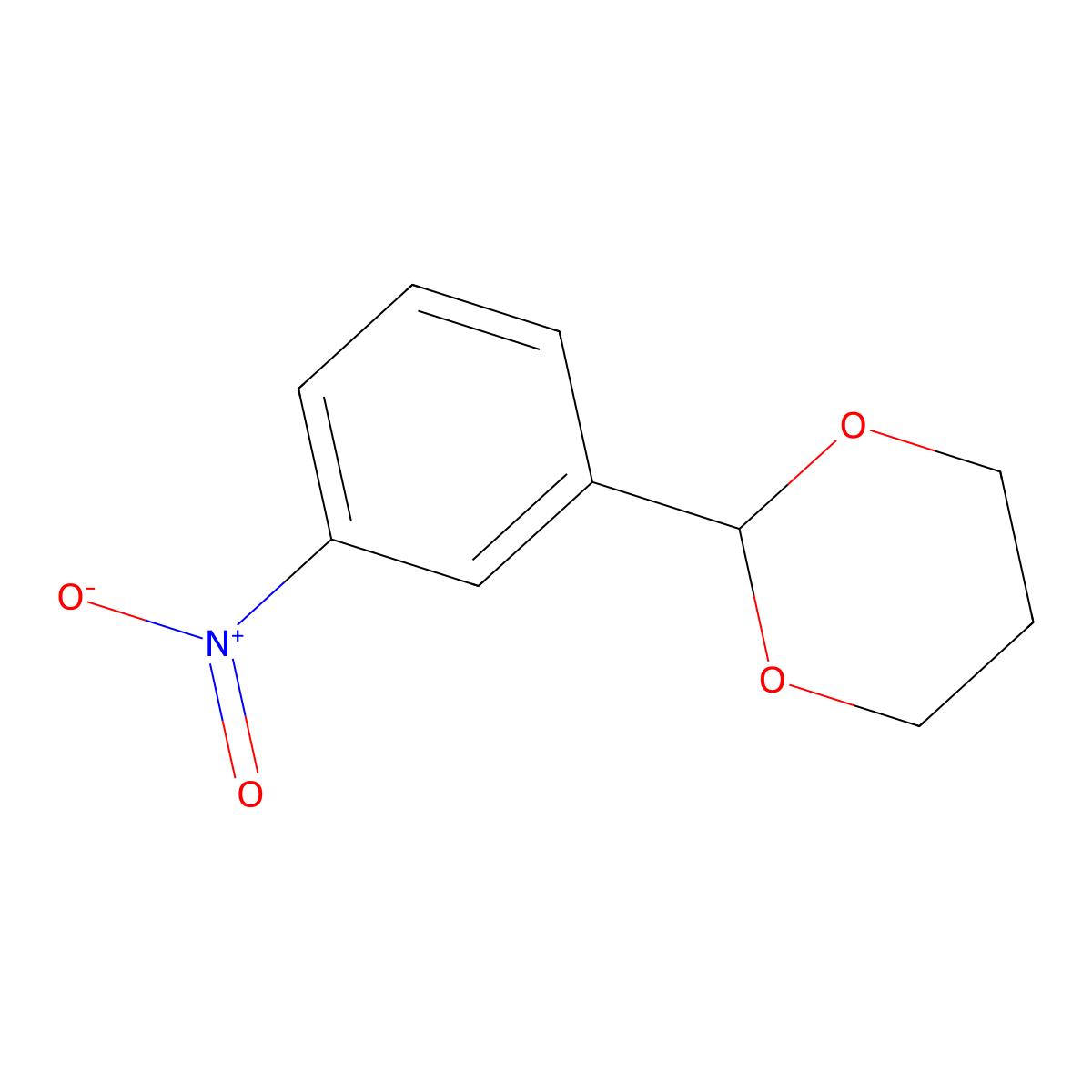 2-(3-Nitrophenyl)-1,3-dioxane molecular structure, CAS 5663-26-3