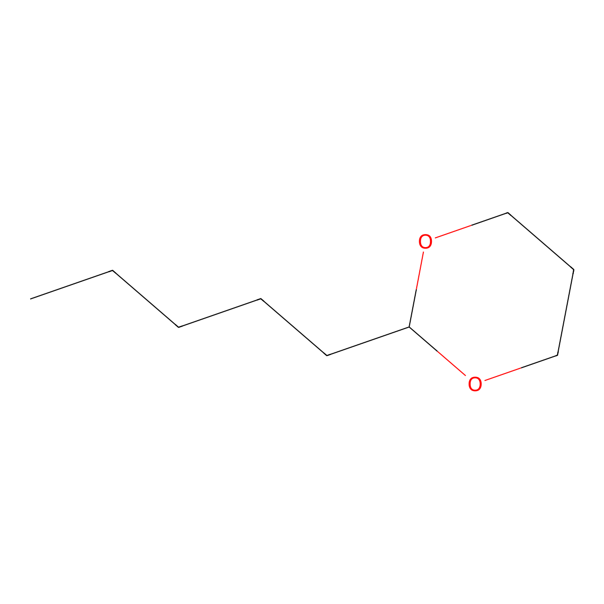 1,3-Dioxane, 2-pentyl- molecular structure, CAS 5663-29-6