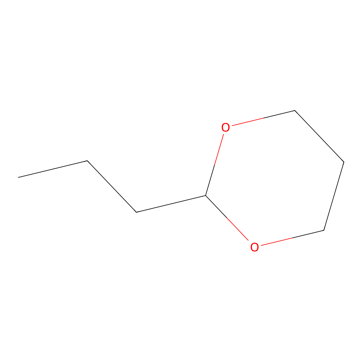 2-Propyl-1,3-dioxane molecular structure, CAS 5663-33-2