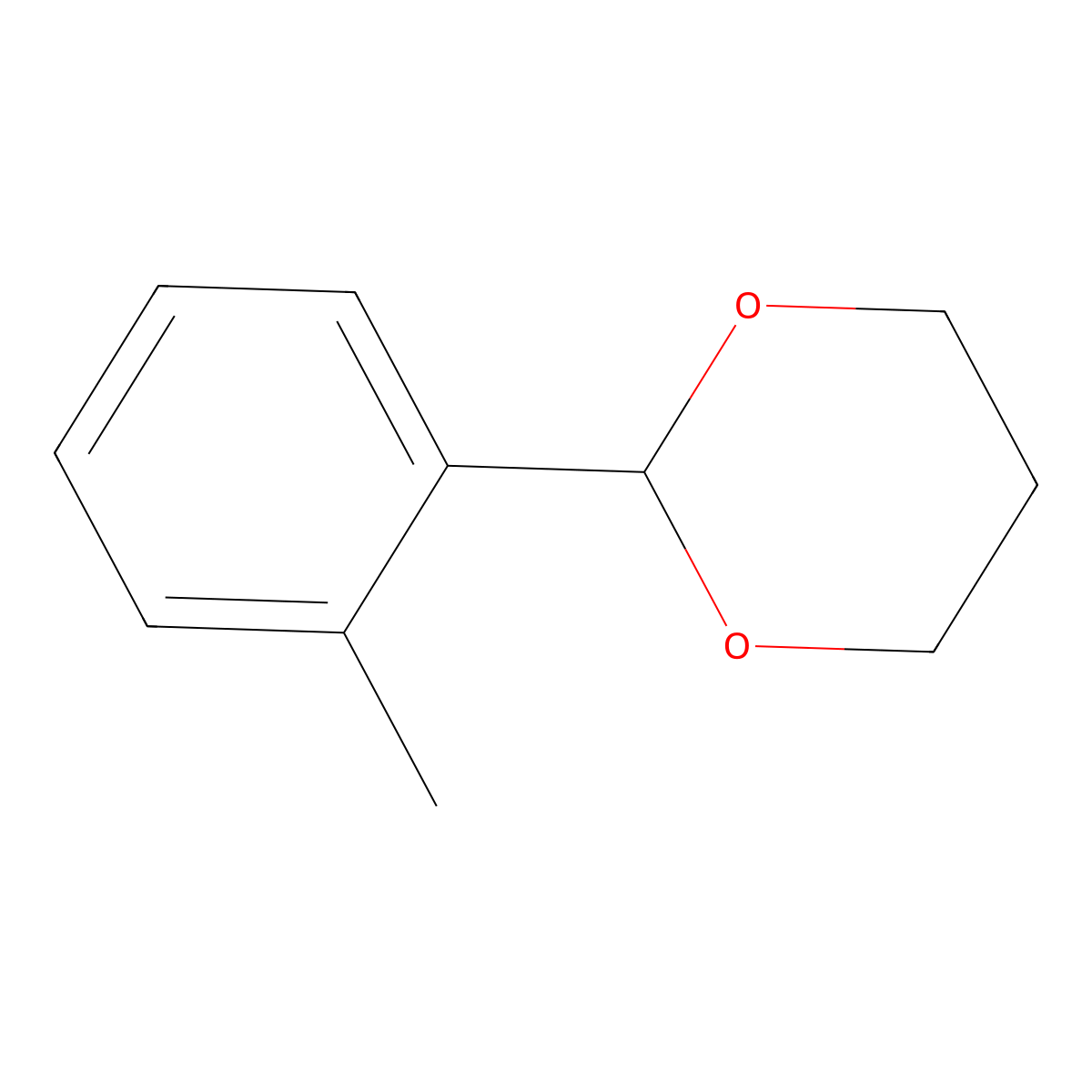 2-(2-Methylphenyl)-1,3-dioxane molecular structure, CAS 5663-39-8