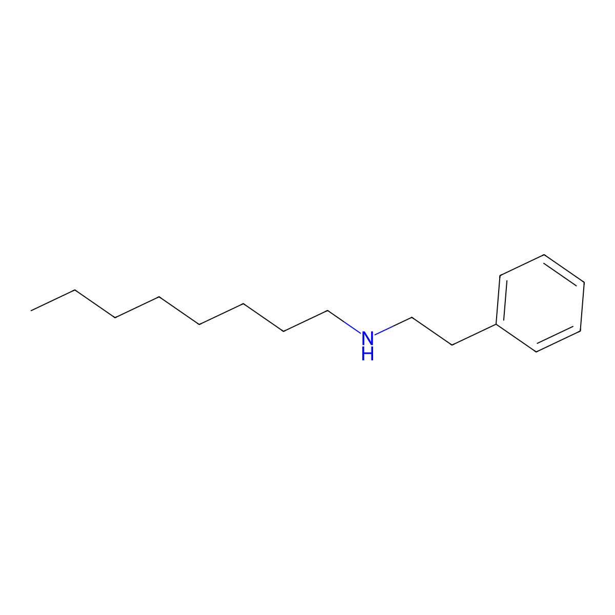 Benzeneethanamine, N-octyl- molecular structure, CAS 5663-91-2
