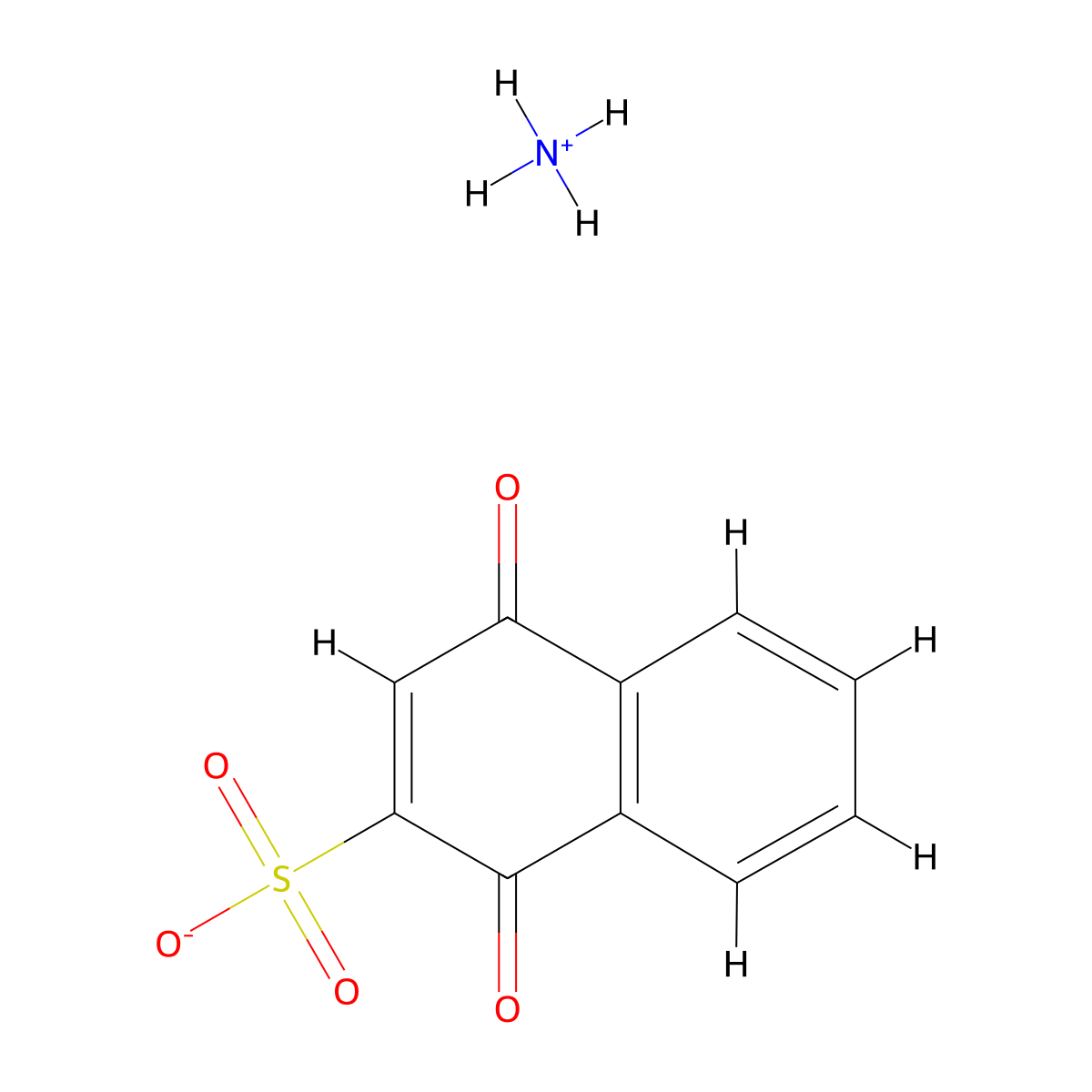 2-Naphthalenesulfonic acid, 1,4-dihydro-1,4-dioxo-, ammonium salt (1:1) molecular structure, CAS 56633-19-3