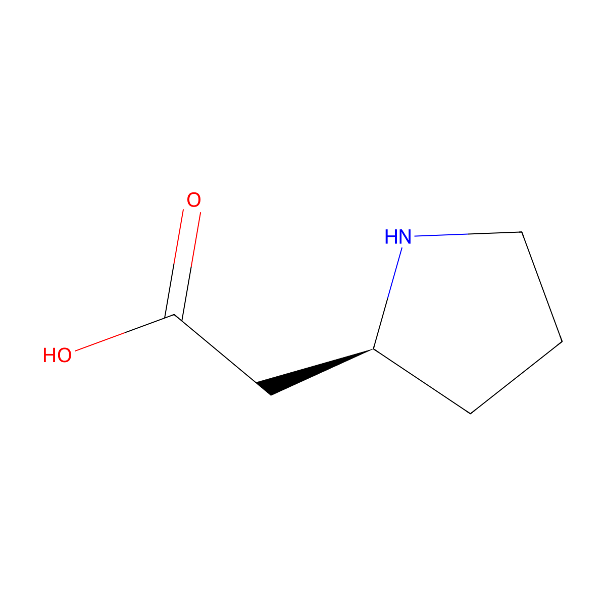 Homoproline, (+)- molecular structure, CAS 56633-75-1