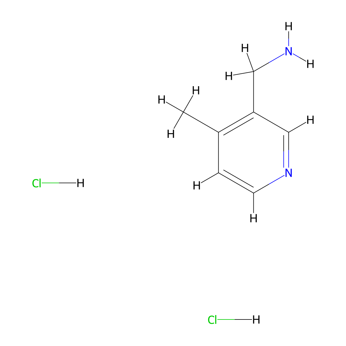 (4-Methylpyridin-3-yl)methanamine dihydrochloride molecular structure, CAS 56635-11-1