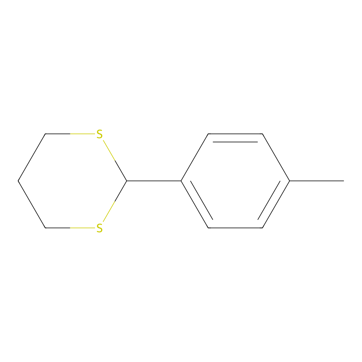 2-(4-Methylphenyl)-1,3-dithiane molecular structure, CAS 56637-44-6