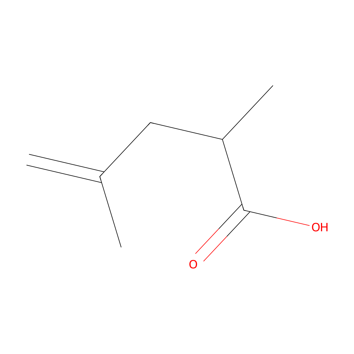2,4-Dimethylpent-4-enoic acid molecular structure, CAS 56639-98-6